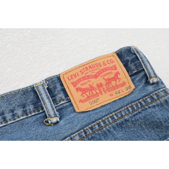 Levi's 550 Relaxed Fit Straight Blue Denim Jeans Rugged Mens Sz 42 x 30 - Picture 7 of 7